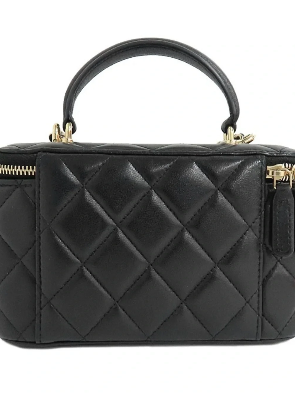 Chanel Quilted Leather Vanity Bag with top handle